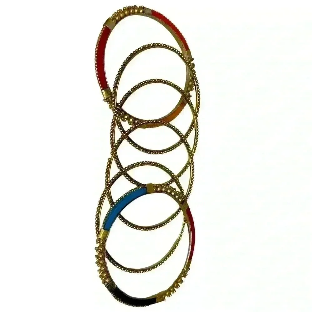 Vintage Bangle Set Womens Jewelry layered  Bracelets statement traditional India